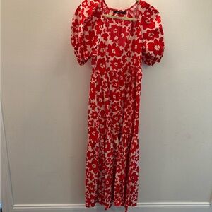 Zara Red Floral Maxi Dress